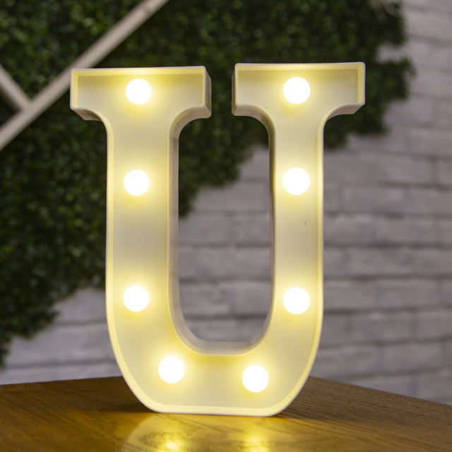 Alphabet Letter LED Lights Luminous Number Lamp Decor  Battery Night Light for home Wedding Birthday Christmas party Decoration