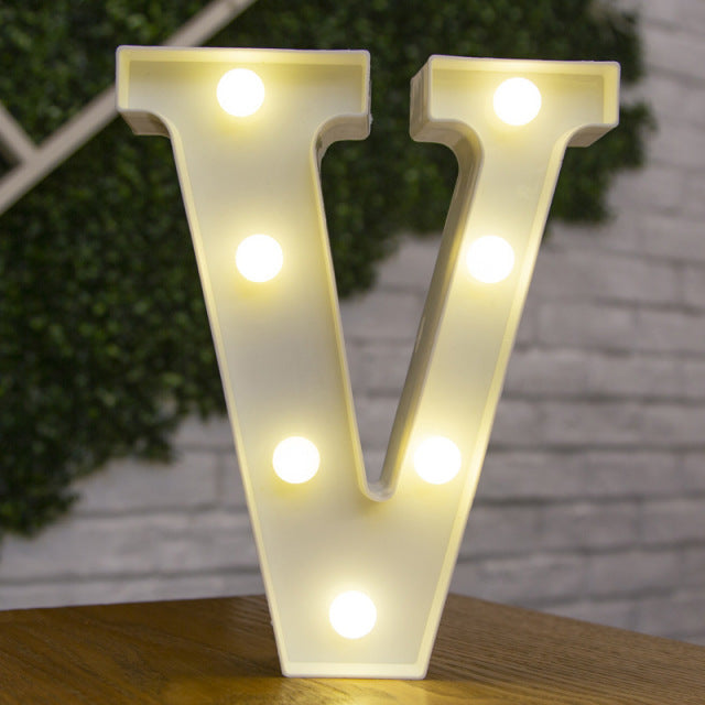 Alphabet Letter LED Lights Luminous Number Lamp Decor  Battery Night Light for home Wedding Birthday Christmas party Decoration