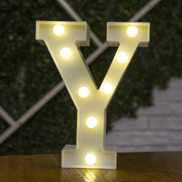 Alphabet Letter LED Lights Luminous Number Lamp Decor  Battery Night Light for home Wedding Birthday Christmas party Decoration