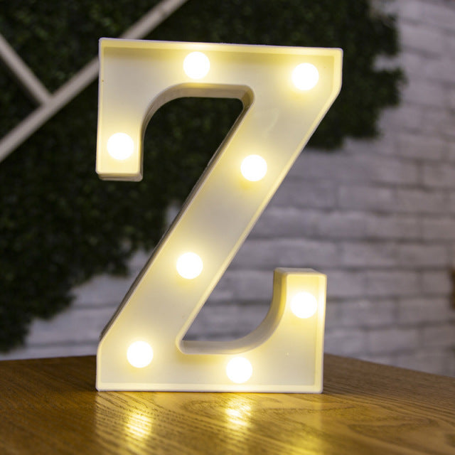 Alphabet Letter LED Lights Luminous Number Lamp Decor  Battery Night Light for home Wedding Birthday Christmas party Decoration