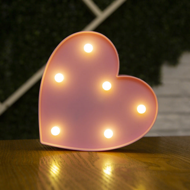 Alphabet Letter LED Lights Luminous Number Lamp Decor  Battery Night Light for home Wedding Birthday Christmas party Decoration