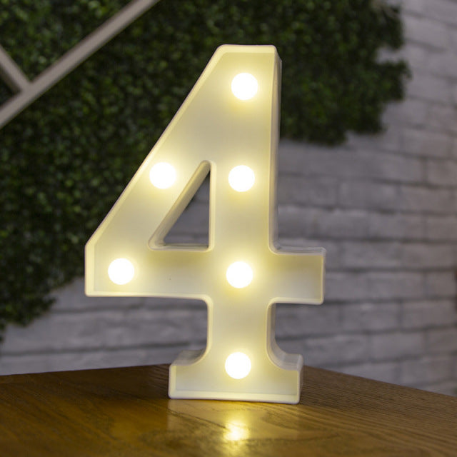 Alphabet Letter LED Lights Luminous Number Lamp Decor  Battery Night Light for home Wedding Birthday Christmas party Decoration