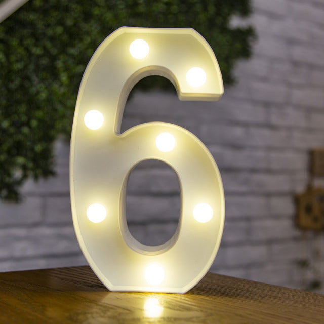 Alphabet Letter LED Lights Luminous Number Lamp Decor  Battery Night Light for home Wedding Birthday Christmas party Decoration