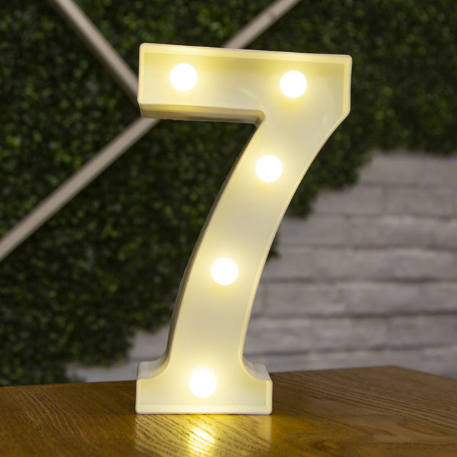 Alphabet Letter LED Lights Luminous Number Lamp Decor  Battery Night Light for home Wedding Birthday Christmas party Decoration