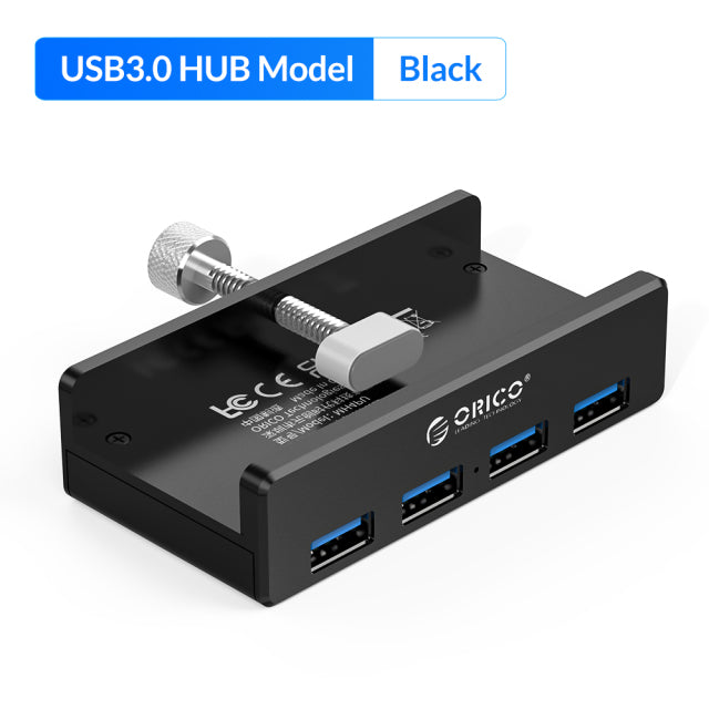 Clip-type USB 3.0 HUB Aluminum External Multi 4 Ports USB Splitter Adapter Computer Accessories