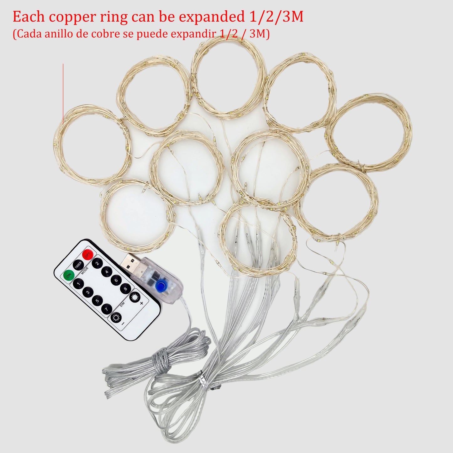 LED String Fairy Lights Christmas Decoration Chambre Remote Control USB