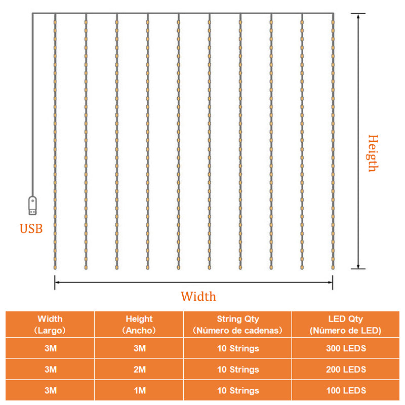 LED String Fairy Lights Christmas Decoration Chambre Remote Control USB