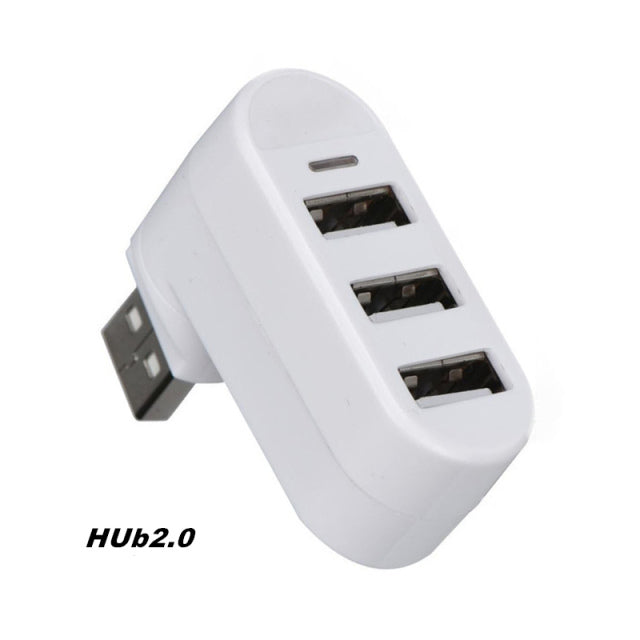 USB Hub 3.0 Adapter Rotate High Speed U Disk Reader Splitter 3 Ports USB 2.0