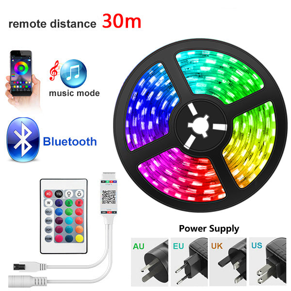 Bluetooth LED Strip Lights Flexible Ribbon Waterproof RGB LED Light