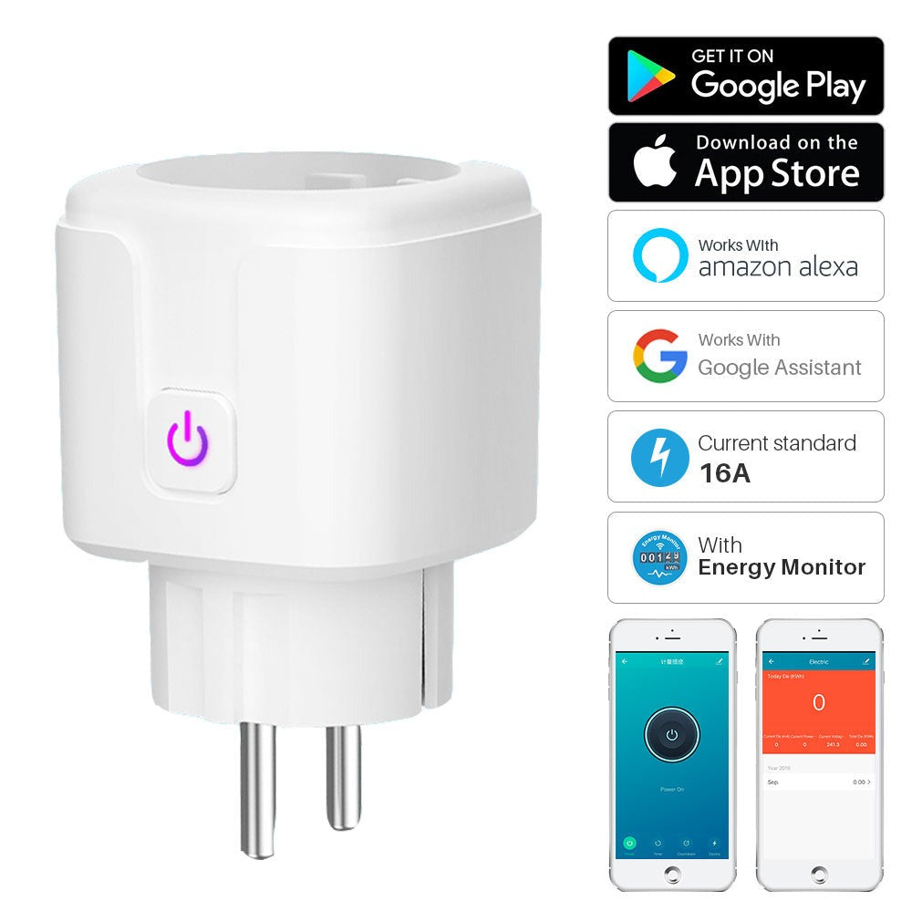 16A Zigbee / WiFi Smart Plug Socket With Power Energy Monitor EU Multi Plug