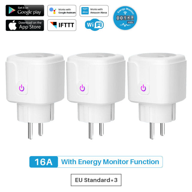 16A Zigbee / WiFi Smart Plug Socket With Power Energy Monitor EU Multi Plug