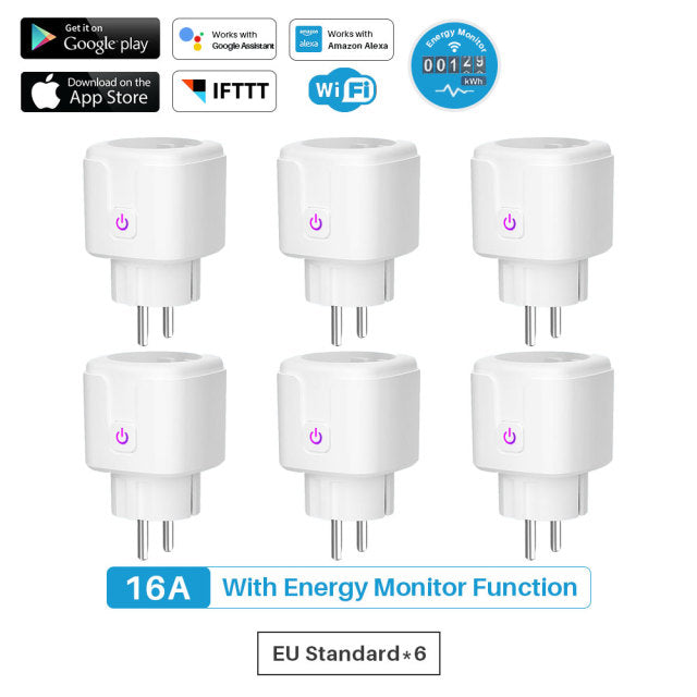 16A Zigbee / WiFi Smart Plug Socket With Power Energy Monitor EU Multi Plug