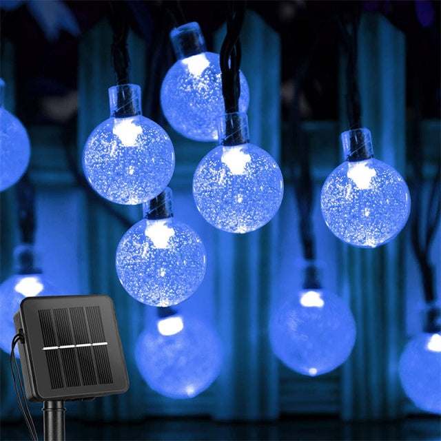 Solar String Lights Outdoor Led Crystal Globe Lights