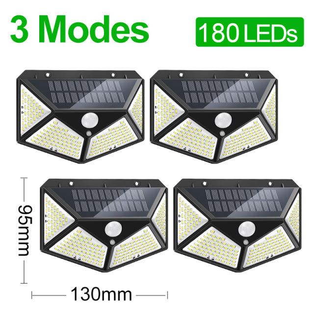 180 100 LED Solar Light Outdoor Solar Lamp with Motion Sensor Solar LED Light Waterproof