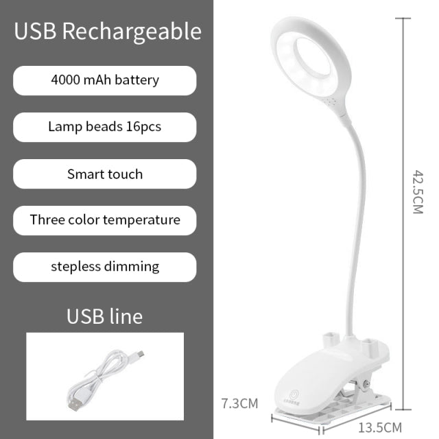 Led Desk Lamp Touch Foldable Table Lamp Bedside Reading Eye Protection Night Light