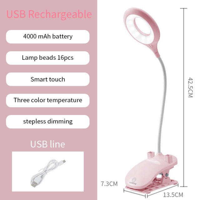 Led Desk Lamp Touch Foldable Table Lamp Bedside Reading Eye Protection Night Light