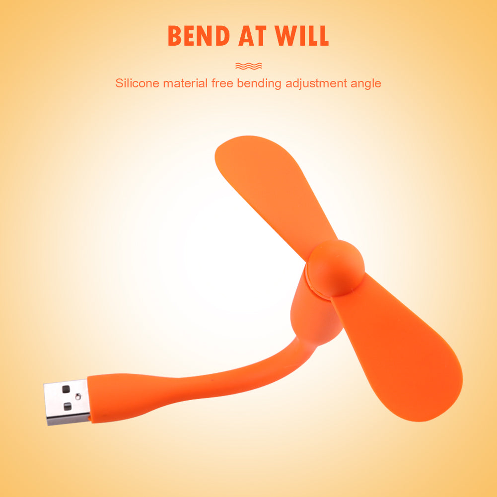 Creative USB Fan Flexible Bendable Mini Fan for Power Bank Laptop PC AC Charger