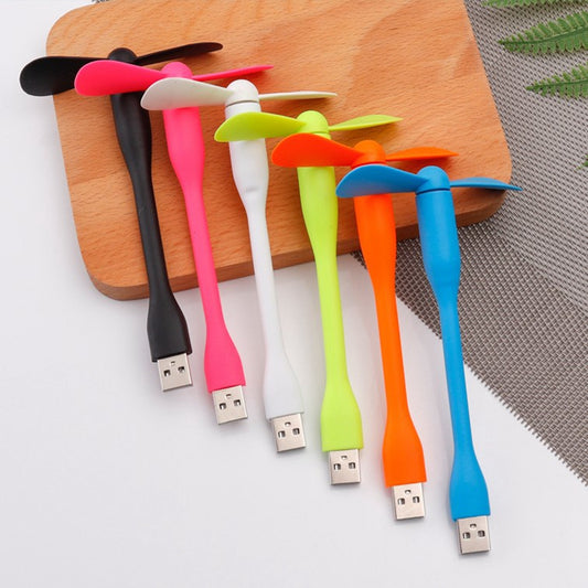 Mini USB Fan Flexible Bendable Cooling Fan For Power Bank Laptop PC AC Charger Portable Hand Fan Computer Summer Gadget