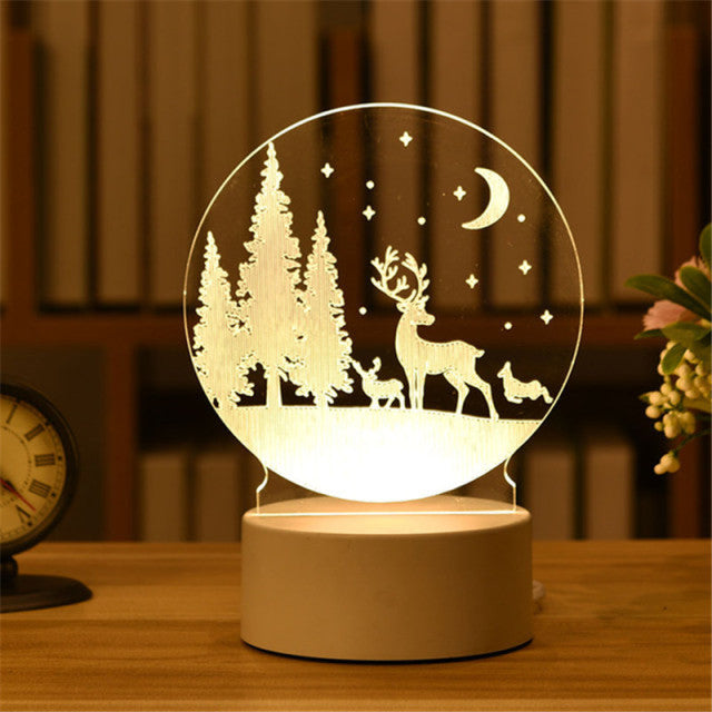 Lamp Acrylic USB LED Night Light Xmas Party Wedding Decoration Night Light Home