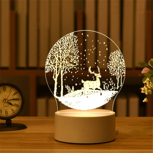 Lamp Acrylic USB LED Night Light Xmas Party Wedding Decoration Night Light Home