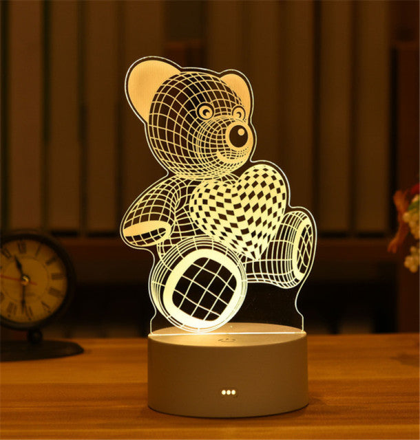 Lamp Acrylic USB LED Night Light Xmas Party Wedding Decoration Night Light Home