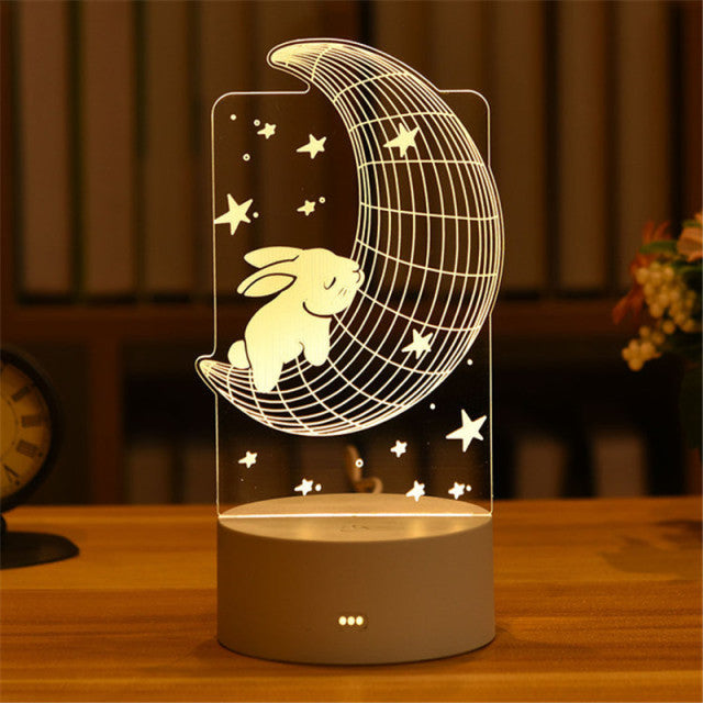 Lamp Acrylic USB LED Night Light Xmas Party Wedding Decoration Night Light Home