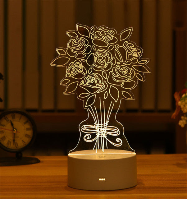 Lamp Acrylic USB LED Night Light Xmas Party Wedding Decoration Night Light Home