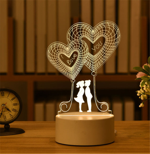 Lamp Acrylic USB LED Night Light Xmas Party Wedding Decoration Night Light Home