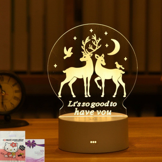 Lamp Acrylic USB LED Night Light Xmas Party Wedding Decoration Night Light Home