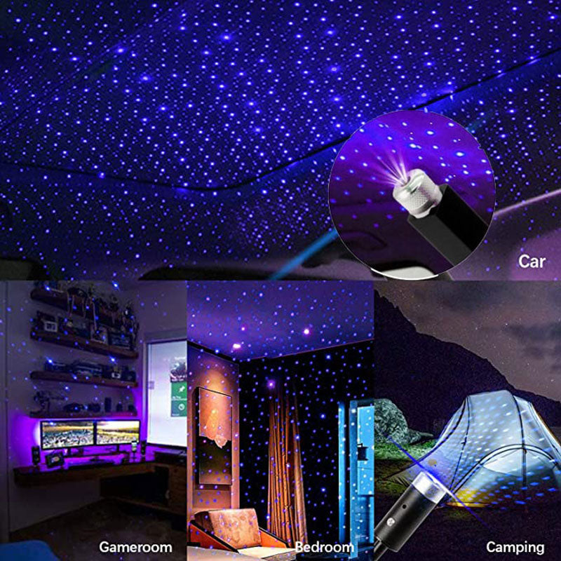 Romantic LED Car Roof Star Night Light Projector Atmosphere Galaxy Lamp USB Decorative Lamp