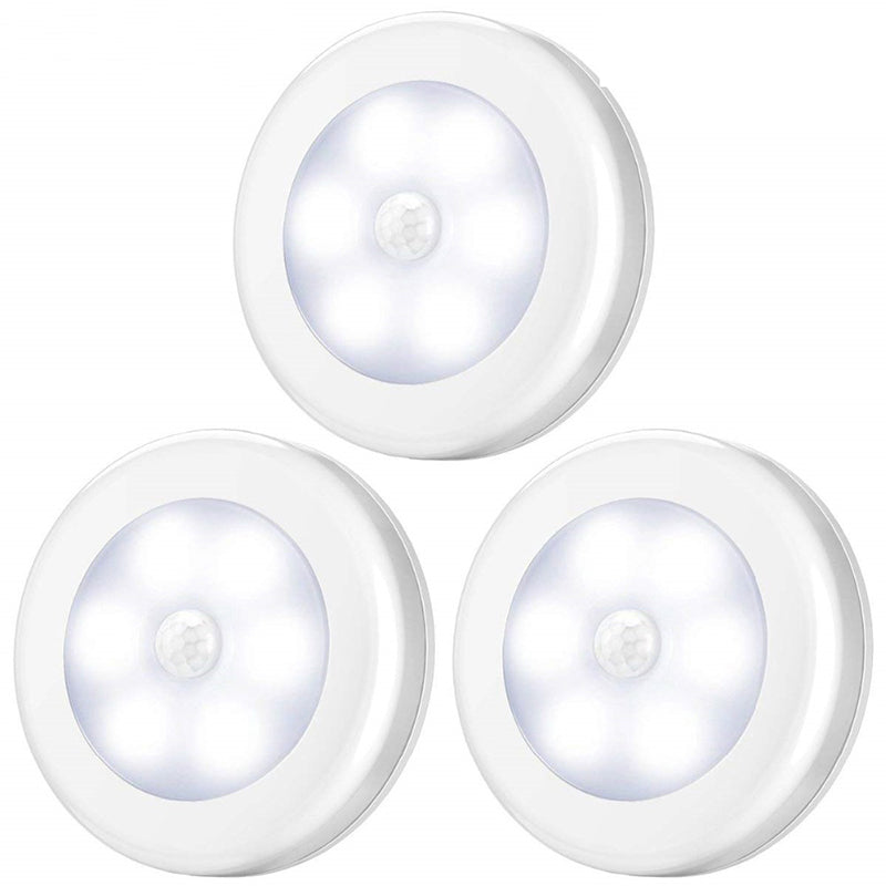 Wireless Round Motion Sensor LED Night Light Battery Powered Cabinet