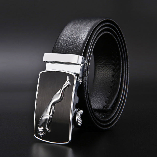 Men Belts Metal Automatic Buckle Leather Belts for Men