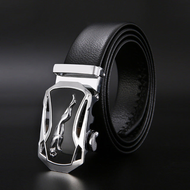 Men Belts Metal Automatic Buckle Leather Belts for Men