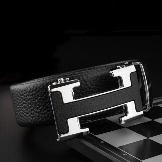 Men Belts Metal Automatic Buckle Leather Belts for Men