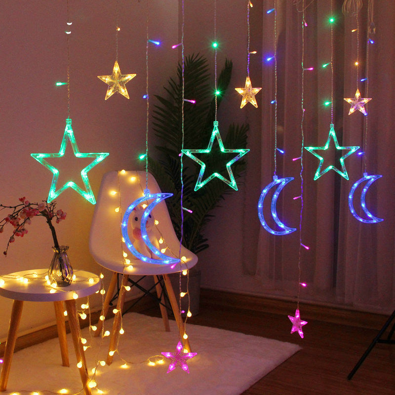 Christmas Lights Moon Star Lamp LED String Lights Decoration for Home Indoor