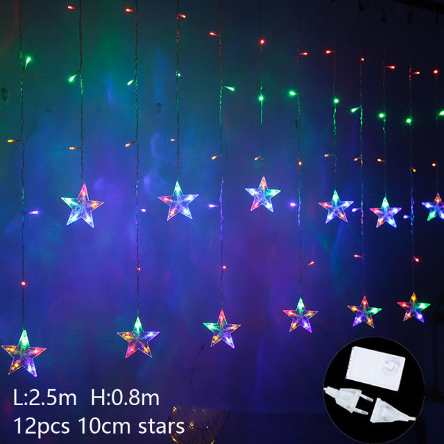 Christmas Lights Moon Star Lamp LED String Lights Decoration for Home Indoor