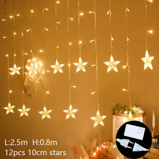 Christmas Lights Moon Star Lamp LED String Lights Decoration for Home Indoor