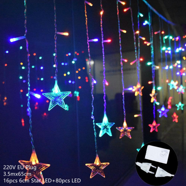 Christmas Lights Moon Star Lamp LED String Lights Decoration for Home Indoor