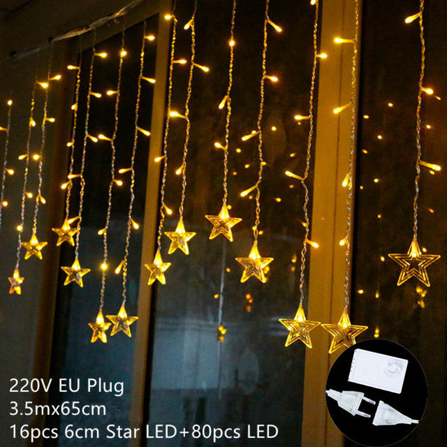 Christmas Lights Moon Star Lamp LED String Lights Decoration for Home Indoor