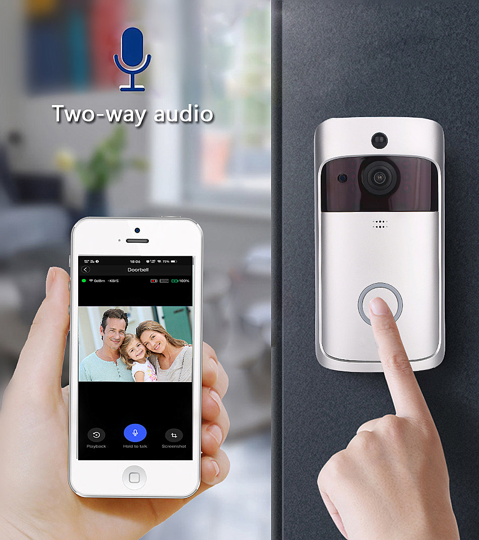 V5 Smart WiFi Video Doorbell Camera Visual Intercom With Chime Night vision