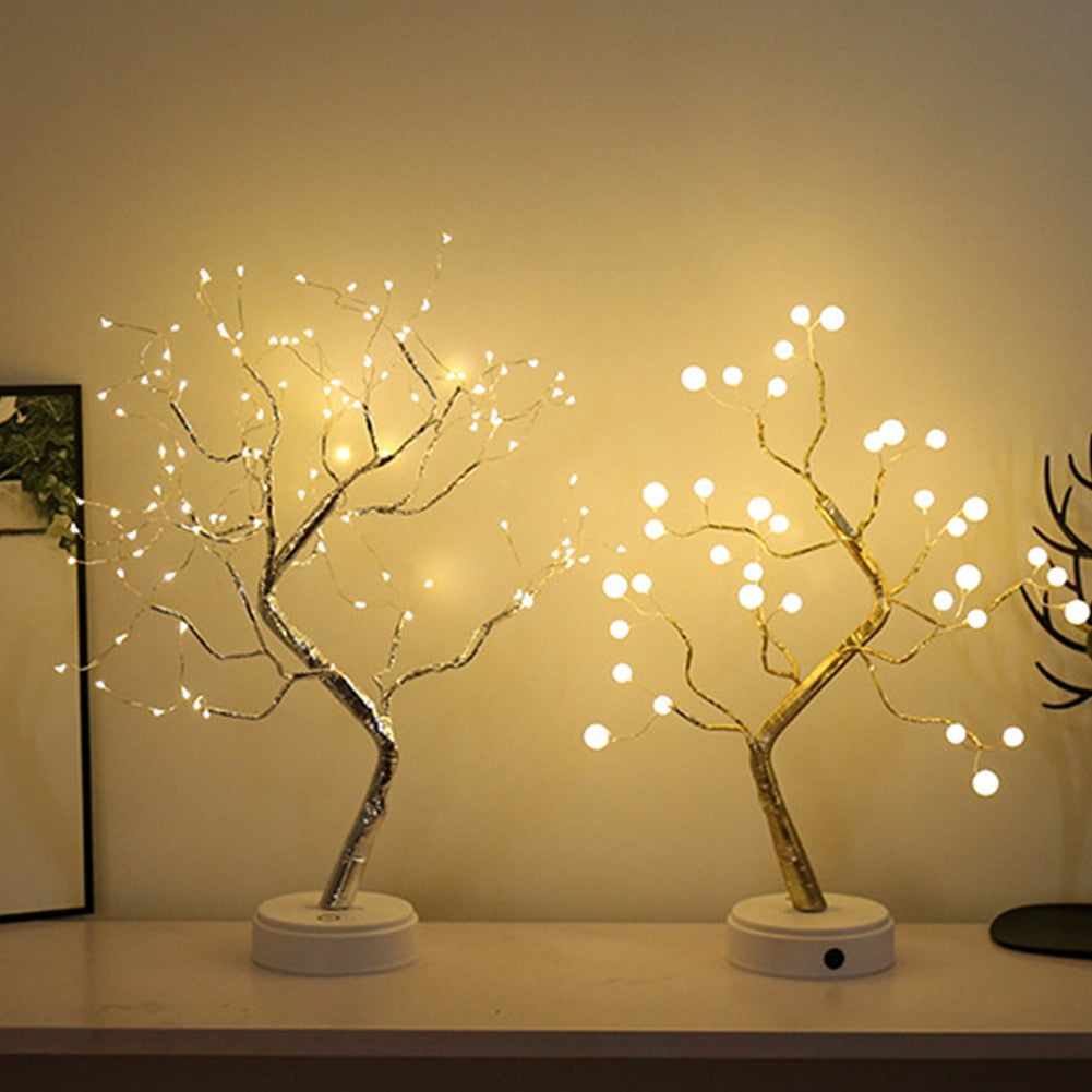 Night Light Home Decoration Party Cherry Tree Shape LED Light DIY Firework