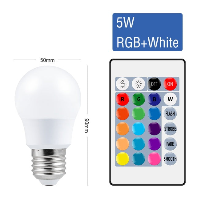 E27 Smart Control Lamp Led RGB Light Dimmable RGBW Led Lamp Colorful Changing Bulb Led