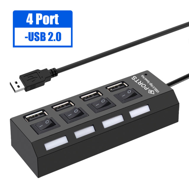 4/7 Ports USB 3.0 Hub For Laptop Adapter USB 2.0 Computer Accessories