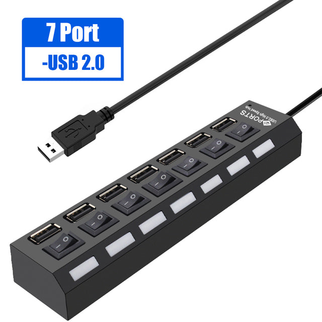 4/7 Ports USB 3.0 Hub For Laptop Adapter USB 2.0 Computer Accessories