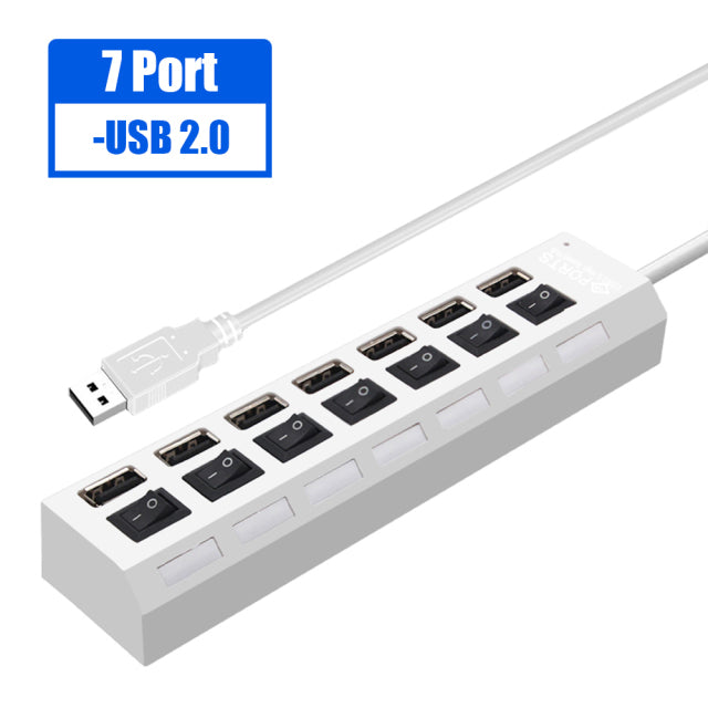 4/7 Ports USB 3.0 Hub For Laptop Adapter USB 2.0 Computer Accessories