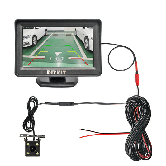 4.3 Inch Car Mirror Monitor Vehicle Rear View Reverse Backup Car LED Camera