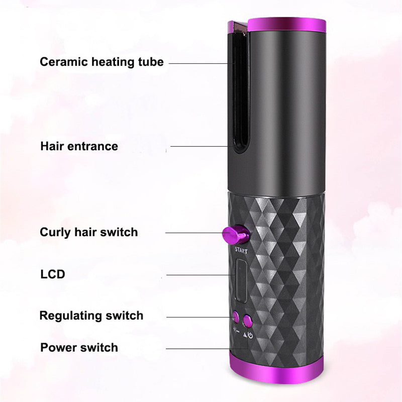 Rechargeable Automatic Hair Curler Women Portable Hair Curling Iron