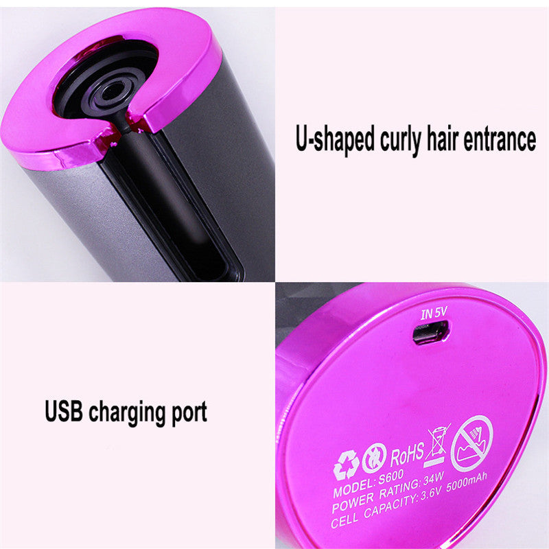 Rechargeable Automatic Hair Curler Women Portable Hair Curling Iron