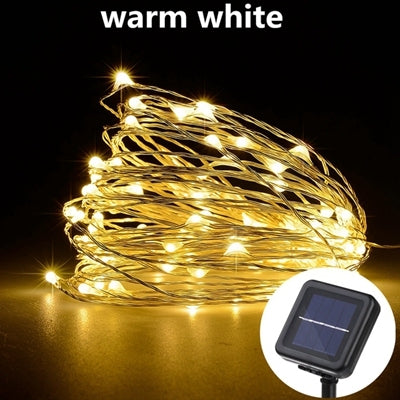 LED Solar Fairy Lights Lamp Outdoor String Waterproof Lights