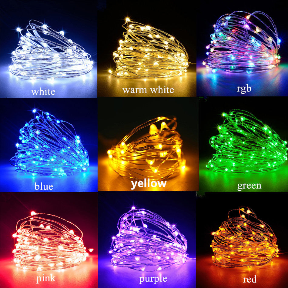 Led Fairy Lights Copper Wire String Holiday Outdoor Lamp Garland Luces